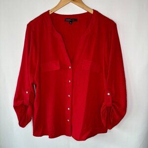 Adrienne Vittadini Women's Red Blouse Size XL
